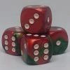 Chessex 26631 Gemini: Green-Red/White - 16mm D6 (12 Dice)