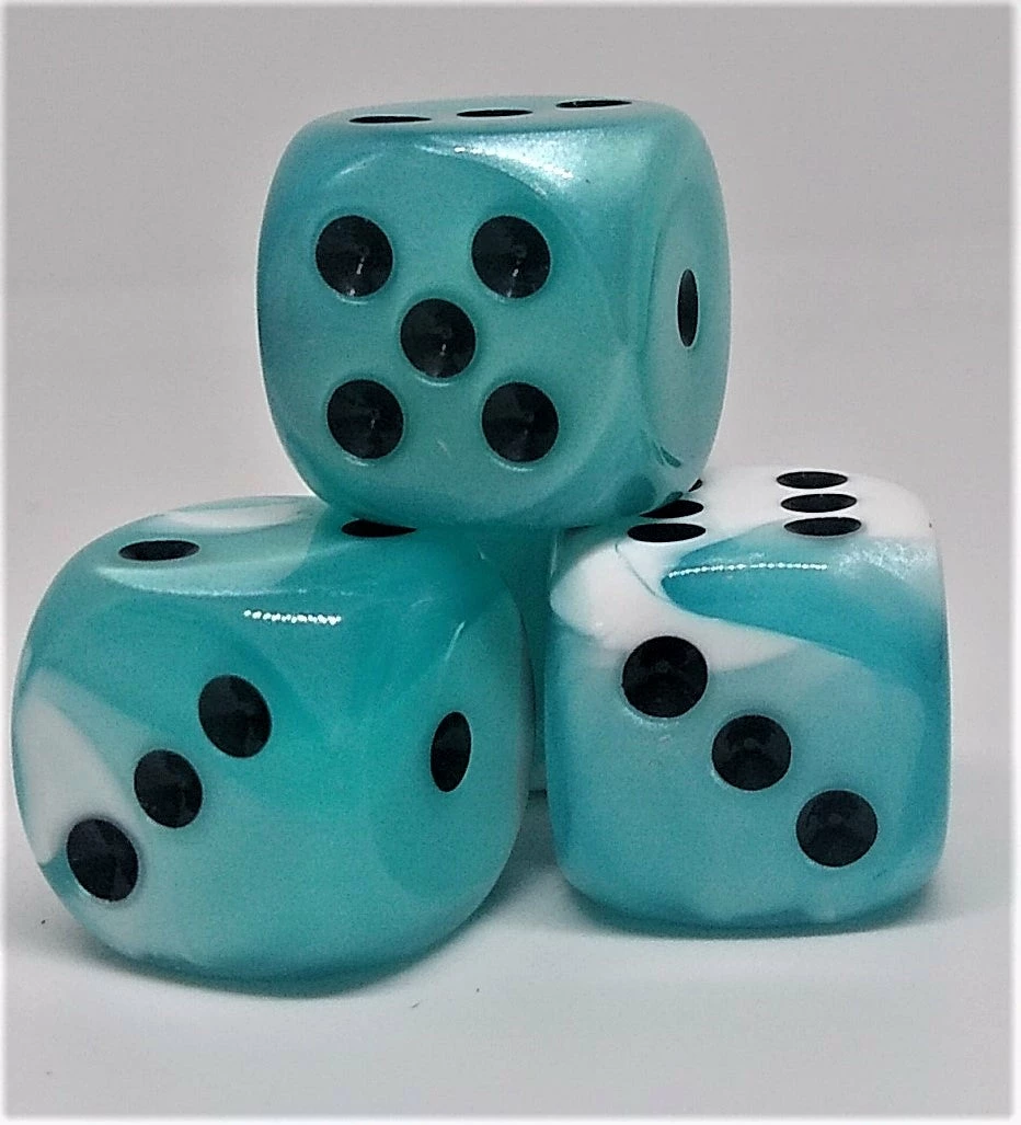 Top 10 π Chessex 26644 Gemini: Teal-White/Black- 16mm D6 (12 Dice) Accessories π 3 Chessex 26644 Gemini: Teal-White/Black- 16mm D6 (12 Dice) Accessories