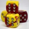 Chessex 26650 Gemini: Red-Yellow/Silver - 16mm D6 (12 Dice) Accessories