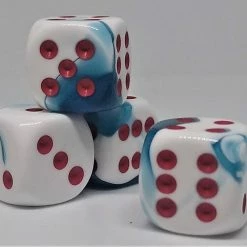 Accessories Chessex 26657 Gemini: Astral Blue/White-Red - 16mm D6 (12 Dice)