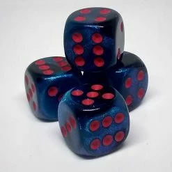 Chessex 26658 Gemini: Black-Starlight/Red - 16mm D6 (12 Dice)