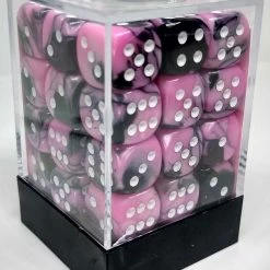 Chessex 26830 Gemini: Black-Pink/White - 12mm D6 (36 Dice) Accessories