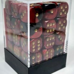 Accessories Chessex 26833 Gemini: Black-Red/Gold - 12mm D6 (36 Dice)