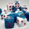Chessex 26857 Gemini: Astral Blue/White-Red - 12mm D6 (36 Dice) Accessories