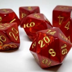 Accessories Chessex 27414 Scarab: Scarlet/Gold - Polyhedral (7 Dice)