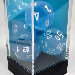 Chessex 27416 Frosted: Caribbean Blue/White - Polyhedral (7 Dice) Accessories