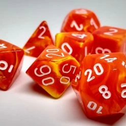 Chessex 27423 Vortex: Solar/White - Polyhedral (7 Dice)