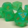 Chessex 27425 Borealis: Light Green/Gold - Polyhedral (7 Dice)