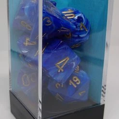 Chessex 27436 Vortex: Blue/Gold - Polyhedral (7 Dice) Accessories