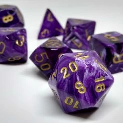 Chessex 27437 Vortex: Purple/Gold - Polyhedral (7 Dice) Accessories