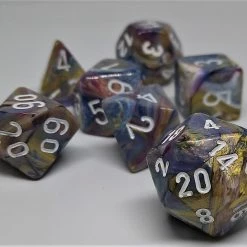 Chessex 27440 Festive: Carousel/White - Polyhedral (7 Dice)