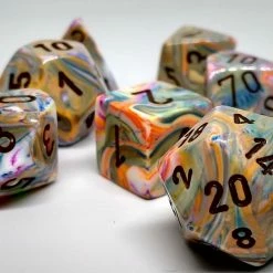 Chessex 27441 Festive: Vibrant/Brown - Polyhedral (7 Dice)