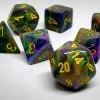 Chessex 27449 Festive: Rio/Yellow - Polyhedral (7 Dice) Accessories
