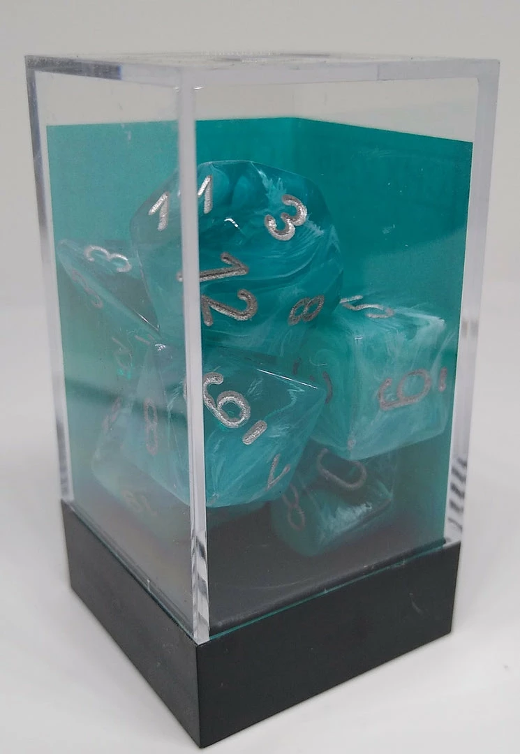 Top 10 π Chessex 27465 Cirrus: Aqua/Silver - Polyhedral (7 Dice) Accessories β 4 Chessex 27465 Cirrus: Aqua/Silver - Polyhedral (7 Dice) Accessories