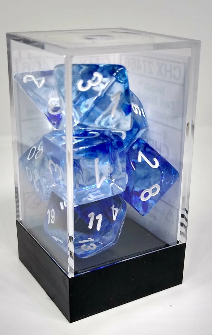Brand new π₯° Accessories Chessex 27466 Nebula: Dark Blue/White - Polyhedral (7 Dice) π 4 Accessories Chessex 27466 Nebula: Dark Blue/White - Polyhedral (7 Dice)