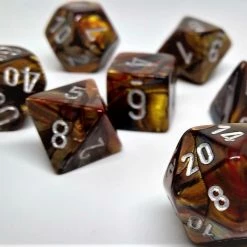 Chessex 27493 Lustrous: Gold/Silver - Polyhedral (7 Dice)