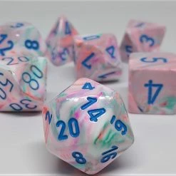 Chessex 27544 Festive: Pop Art/Blue - Polyhedral (7 Dice)