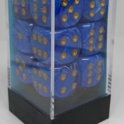 Chessex 27636 Vortex: Blue/Gold - 16mm D6 (12 Dice) Accessories