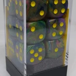 Chessex 27649 Festive: Rio/Yellow - 16mm D6 (12 Dice) Accessories