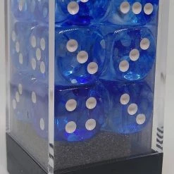 Chessex 27666 Nebula: Dark Blue/White - 16mm D6 (12 Dice) Accessories