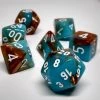 Chessex 30019 Festive: Copper Turquoise/White - Polyhedral (7 Dice)