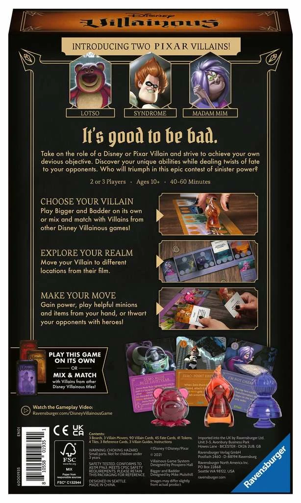 New ๐ Ravensburger Board Games Disney Villainous: Bigger And Badder ๐ 4 Ravensburger Board Games Disney Villainous: Bigger And Badder