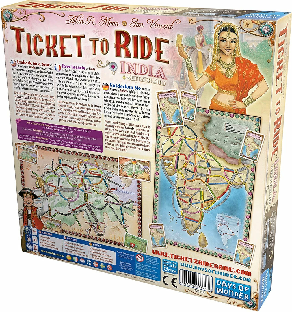 Cheap ๐ Days Of Wonder Board Games Ticket To Ride: Map Collection V2 - India & Switzerland ๐ฏ 4 Days Of Wonder Board Games Ticket To Ride: Map Collection V2 - India & Switzerland