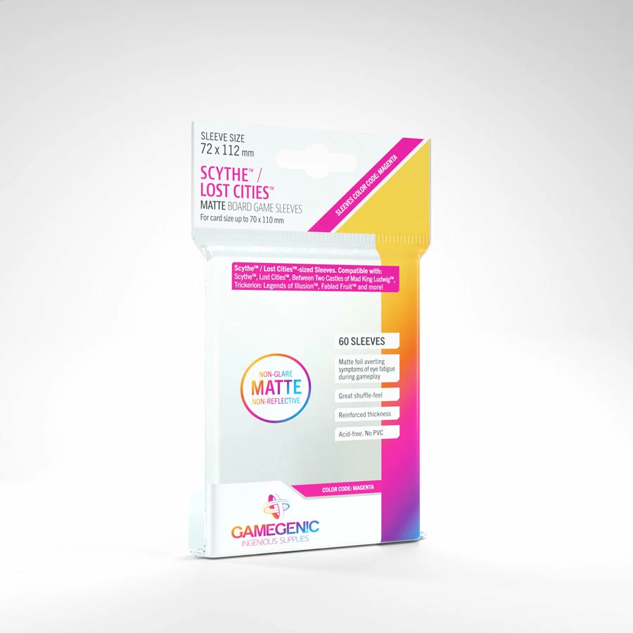 Flash Sale 🧨 Gamegenic Clear Matte Sleeves: Scythe/Lost Cities (72 X 112 Mm) (Color Code: Magenta) Accessories 🔔 3 Gamegenic Clear Matte Sleeves: Scythe/Lost Cities (72 X 112 Mm) (Color Code: Magenta) Accessories