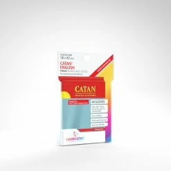 Gamegenic Clear Prime Sleeves: Catan (56 X 82 Mm) (Color Code: Red) Accessories
