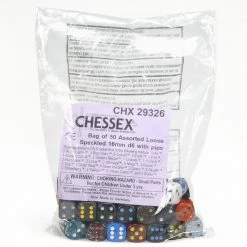 Chessex 29326 - Bag Of 50 Assorted Loose Speckled 16mm Dice Accessories