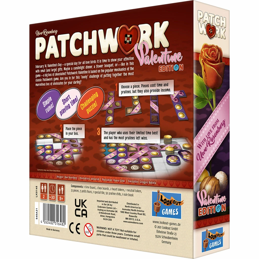 Promo π Lookout Games Board Games Patchwork: Valentine's Day Edition π 4 Lookout Games Board Games Patchwork: Valentine's Day Edition