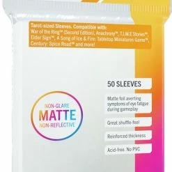 Gamegenic Clear Matte Sleeves: Tarot (72 X 122 Mm) (Color Code: Orange) Accessories